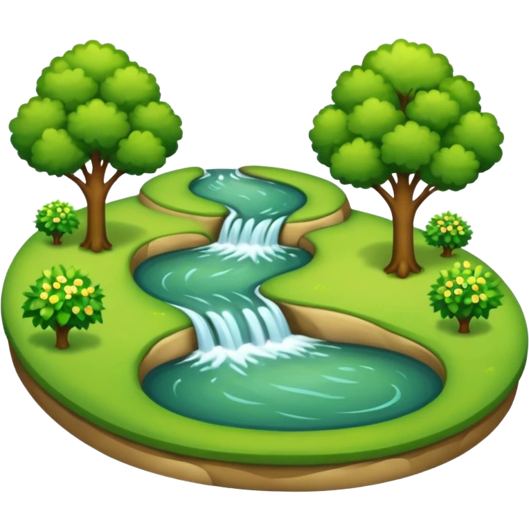 small park with river emoji