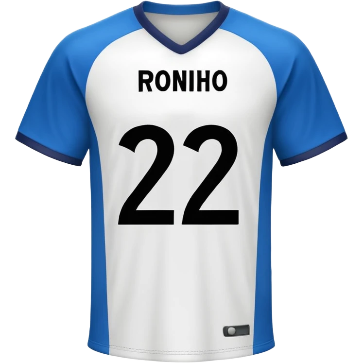 White football jersey turn around with number 22 and my name RONIHO  emoji