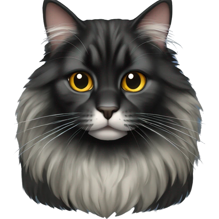 Black Maine coon cat emoji