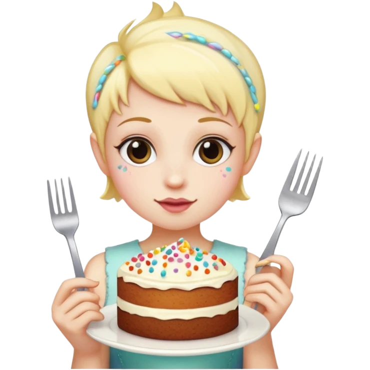 Pixie with cake emoji