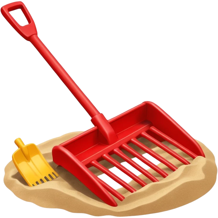 toy rake on the sand emoji