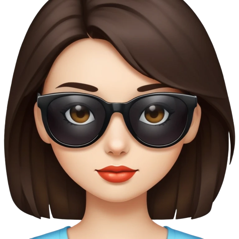 Brunette girl with sunglasses on emoji