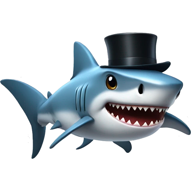 Shark with tophat emoji