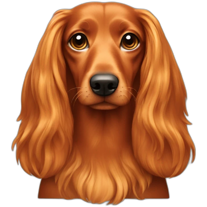 Orange teckel dog with long hair emoji