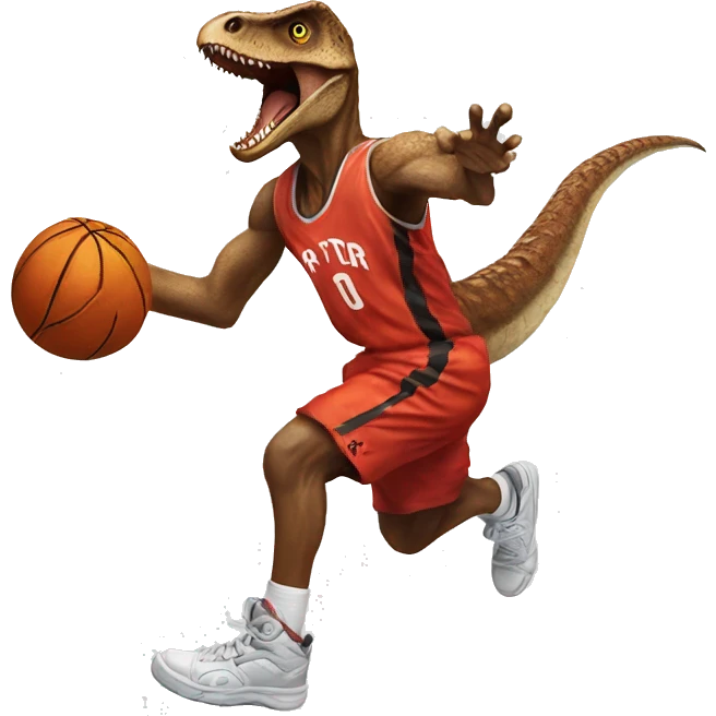Raptor dunking a basketball  emoji