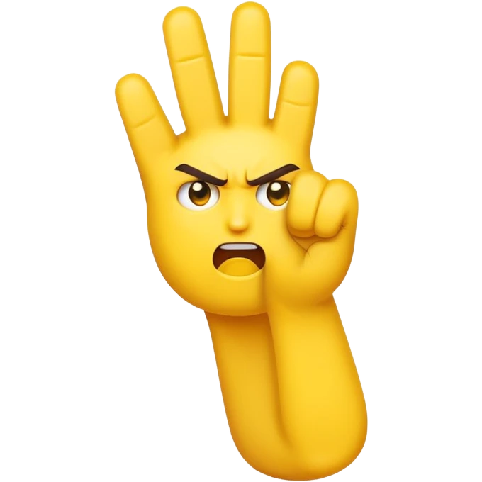 Emoji holding up middle finger emoji