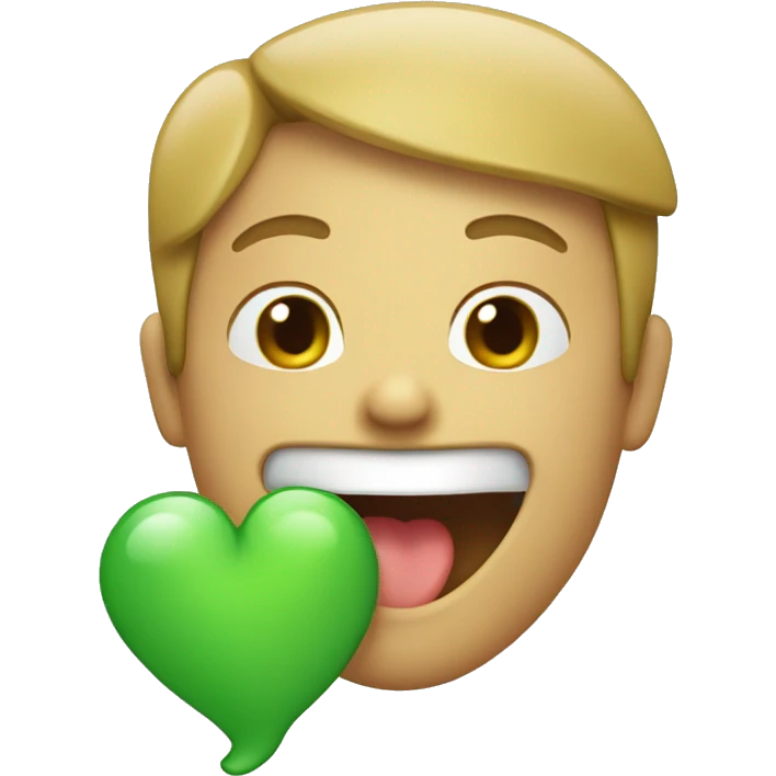 A person spitting green while smiling with a heart on the corner of it's head emoji