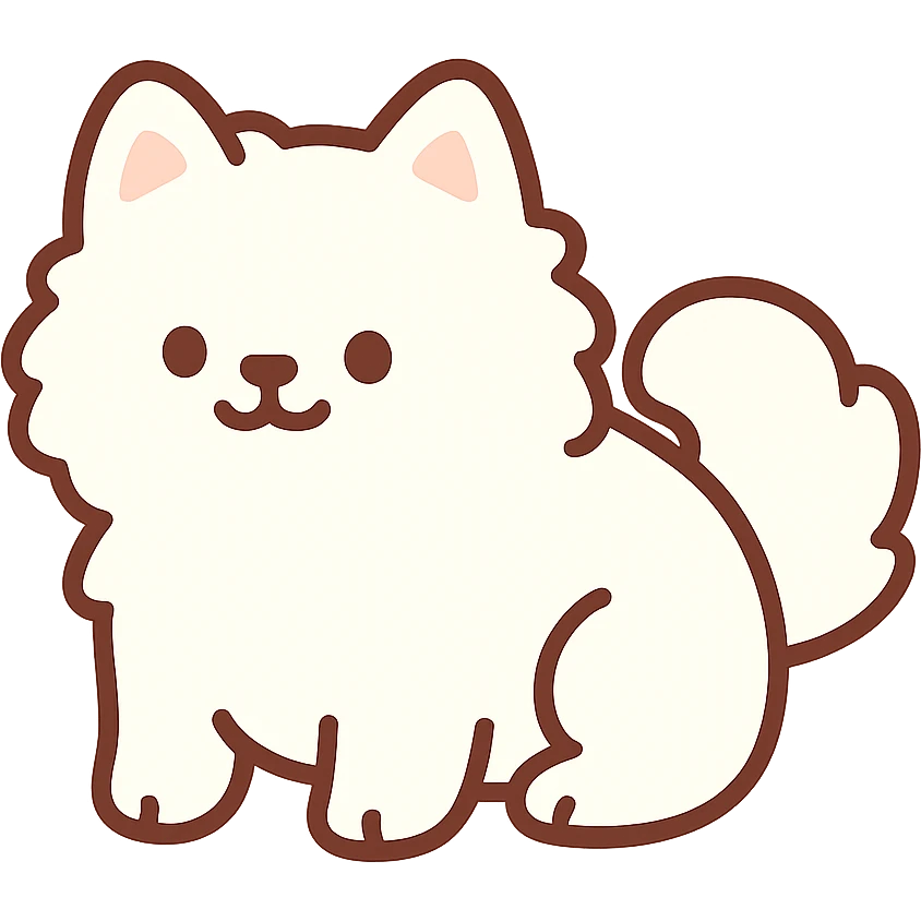 pusheen-style samoyed puppy emoji