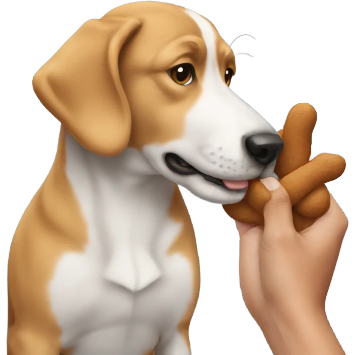 Dog petting a dog emoji