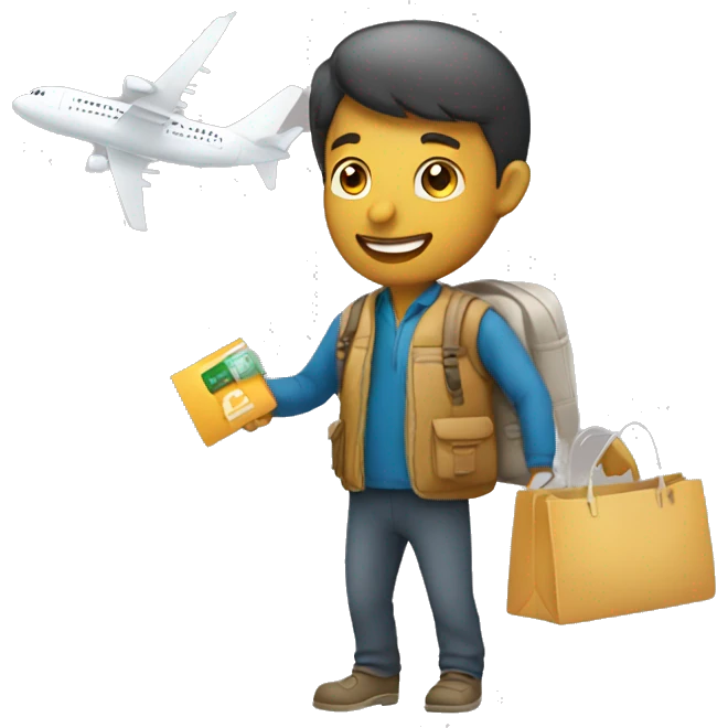 traveller shopping for hotel and flight with good value for money emoji