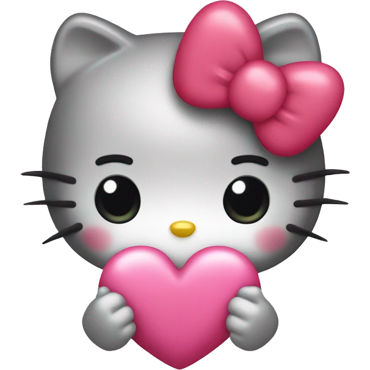 hello kitty with heart emoji