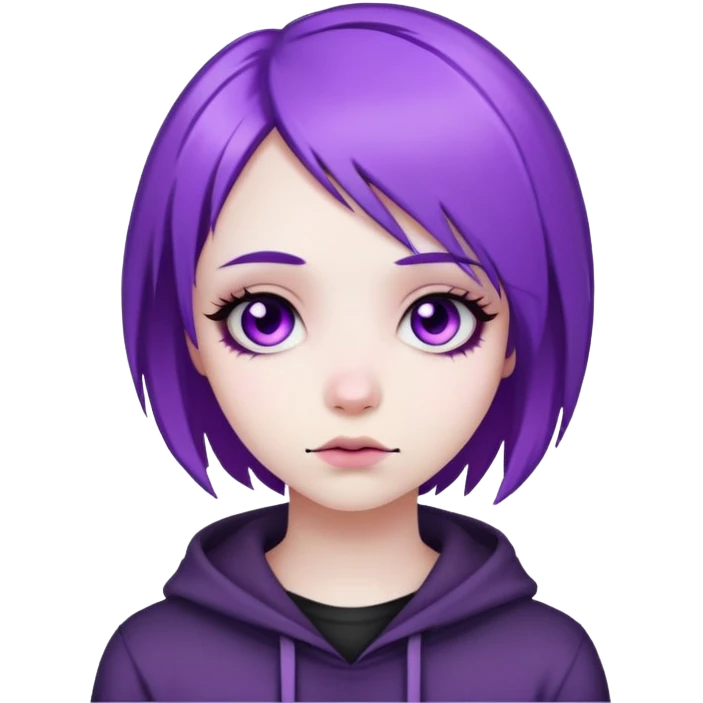 violet hair emo girl emoji