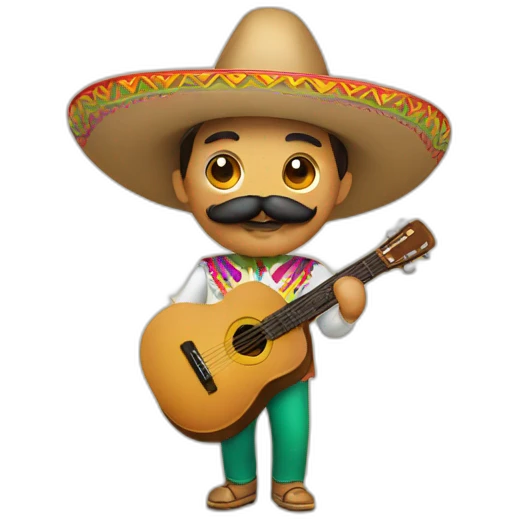 mexican with mustache and maracas emoji