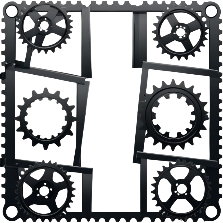 Simple vertical film strip with three frames and sprocket holes, black strip with transparent frames, clean iOS emoji design emoji