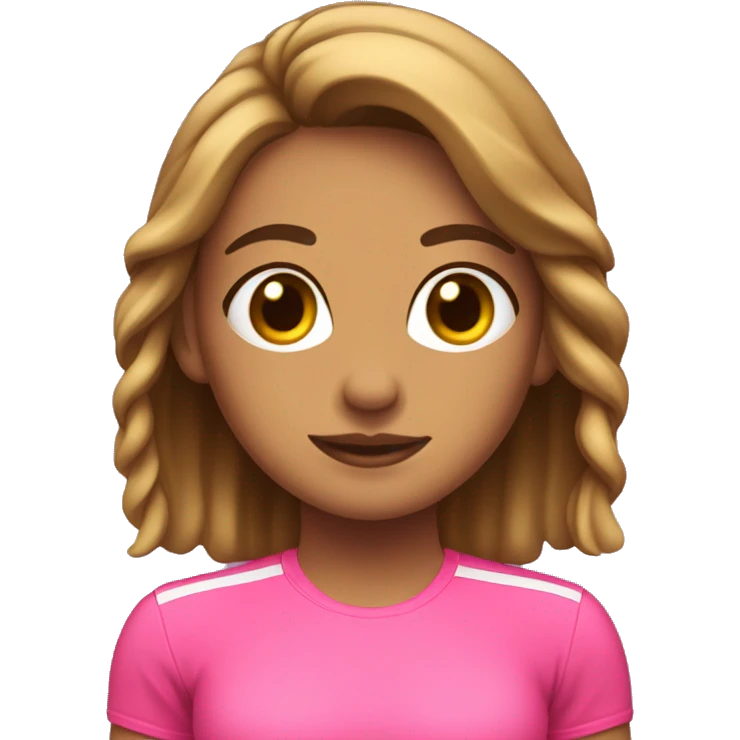 Chica gimnasta de pelo marrón con ropa rosada  emoji