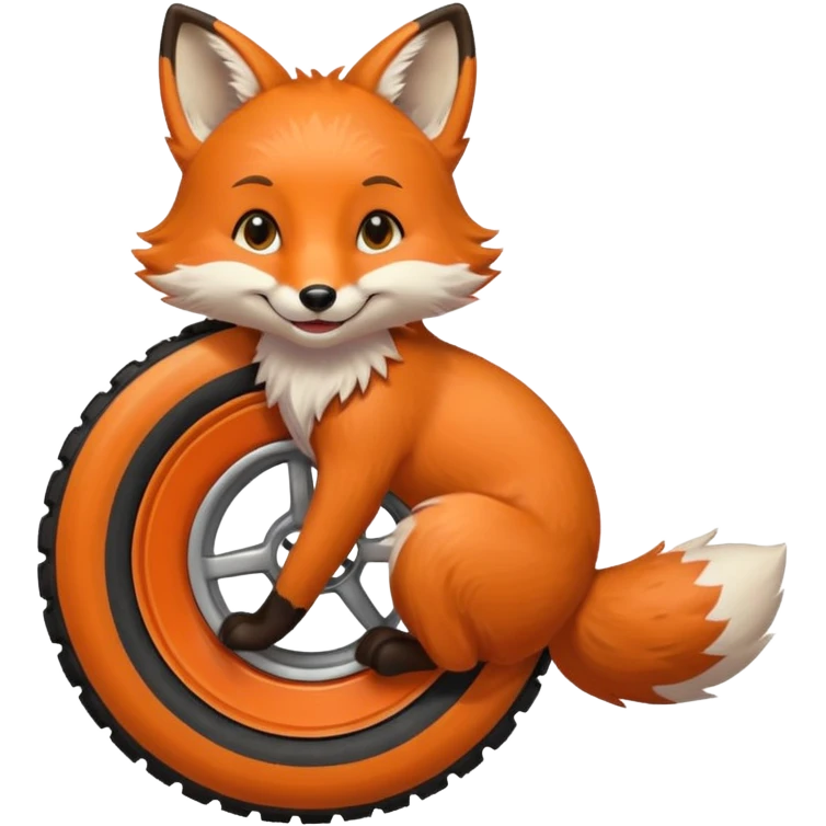 Diseña un zorro mascota promocionando llantas emoji