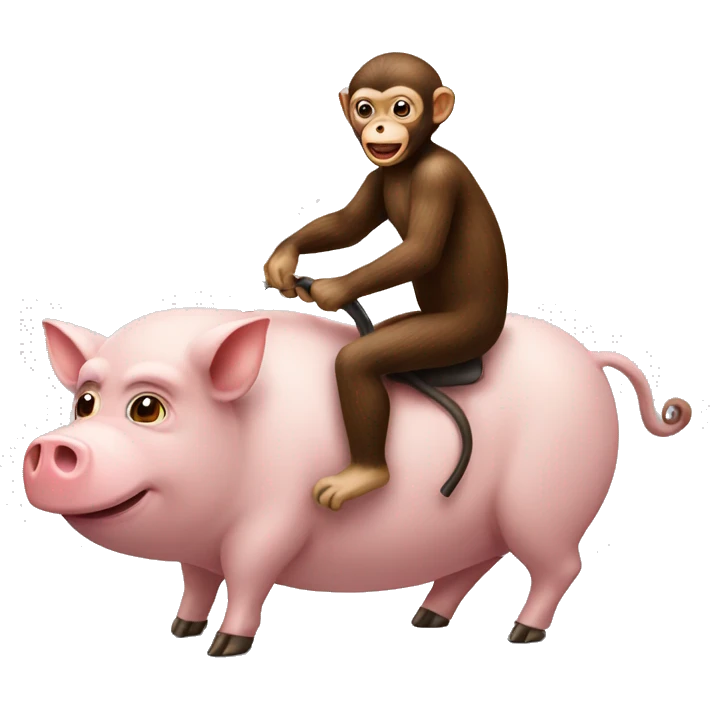 Monkey riding on a pig  emoji