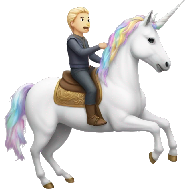 Unicorn riding a human emoji