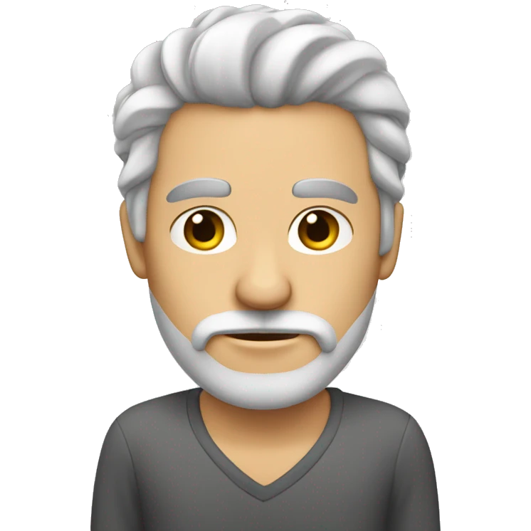 HOMBRE BLANCO PELO GRIS CON CHIVERA emoji