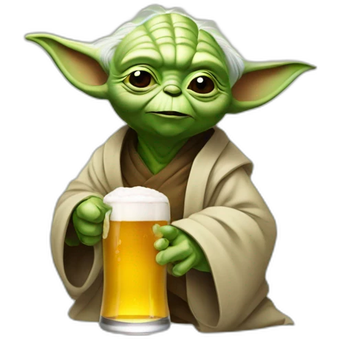 yoda avec une biere emoji