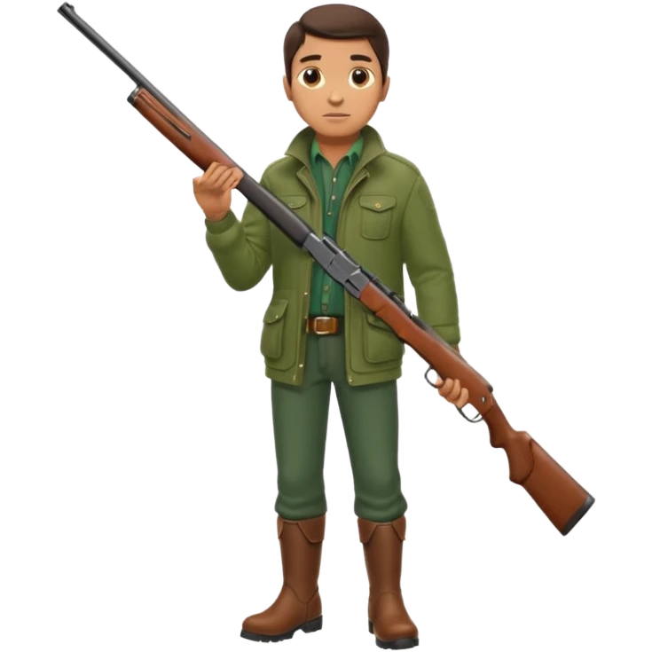 man hunter with a shotgun slung over shoulder, confident stance emoji
