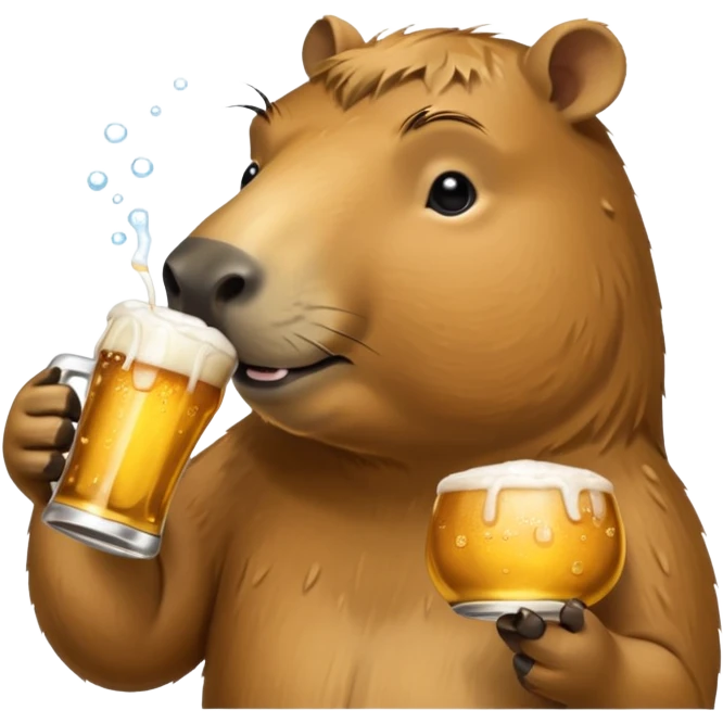 Capibara drink modelo beer emoji