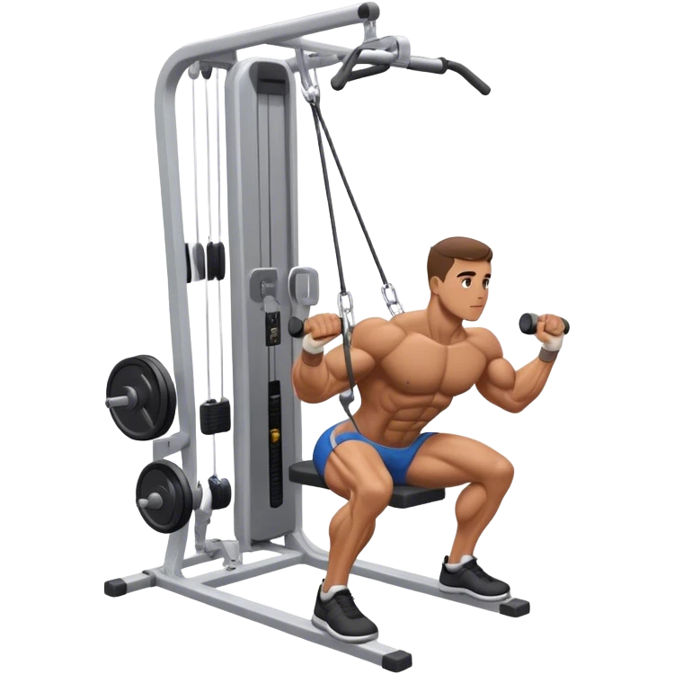 standing bodybuilder hip abduction cable machine exercise emoji