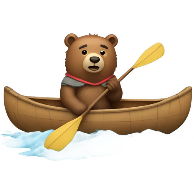 Bear in a canoe emoji