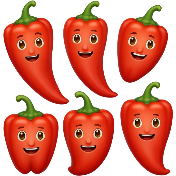 5 red pepper emojis that increase numbers from 1 to 5 with 1 being the lowest and 5 being the greatest emoji
