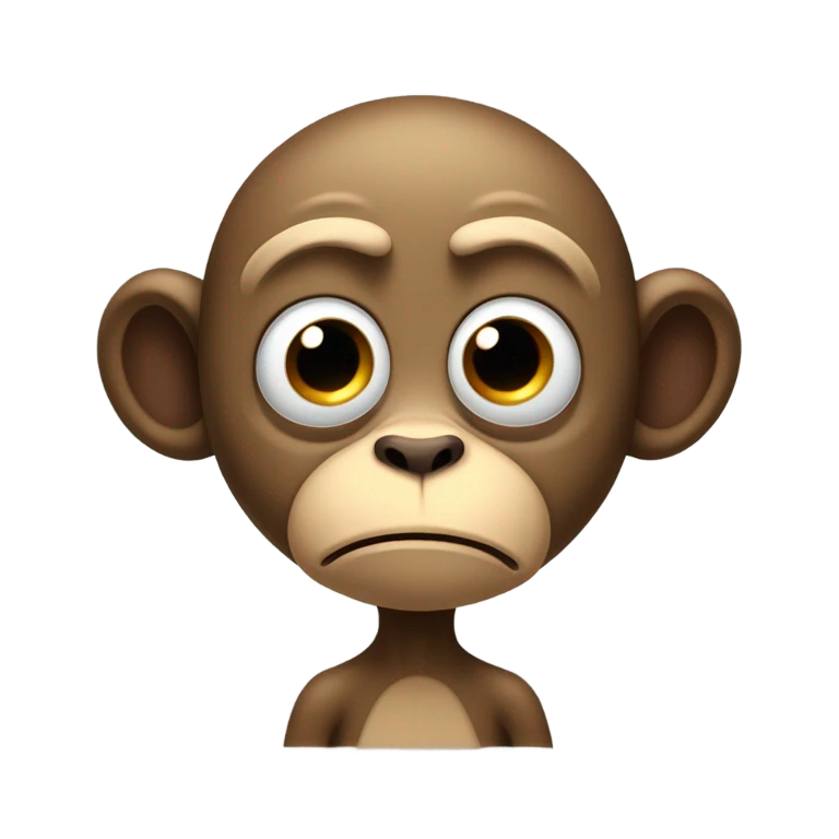 really really really sad skinny monkey emoji