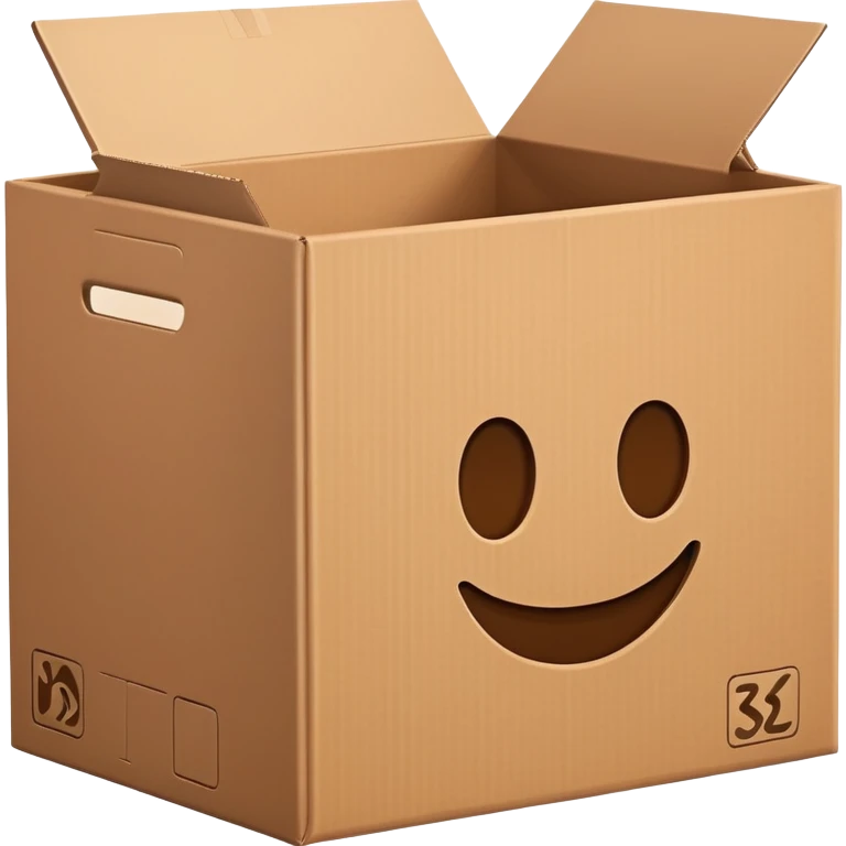 empty cardboard box, open top, brown color emoji