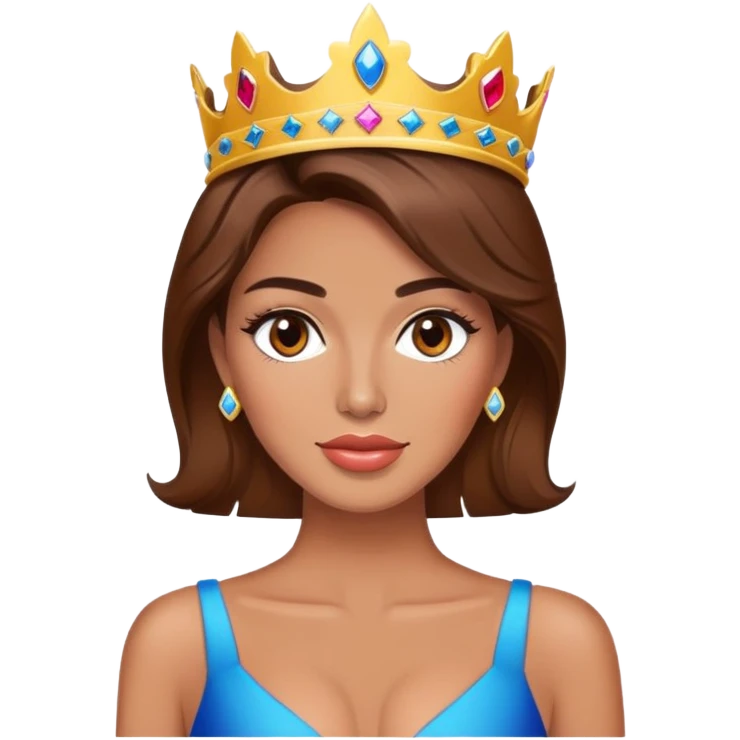 Miss universe spanish with brown hear  emoji