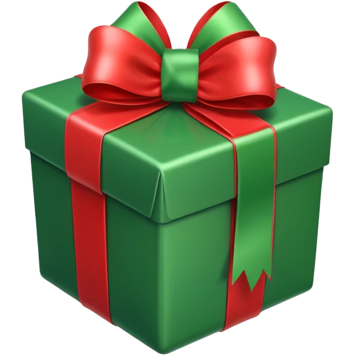Present Box green and red emoji