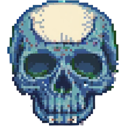 skull, pixel art style emoji