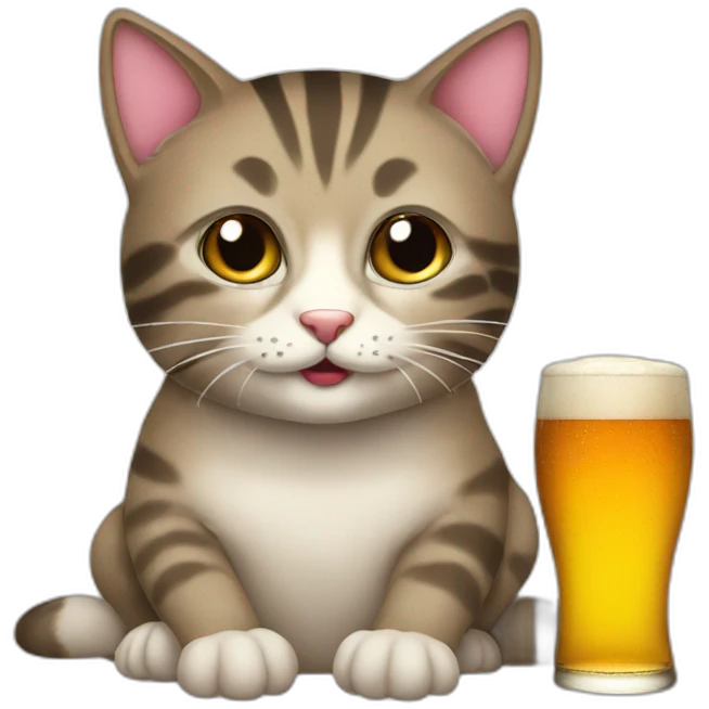 Cat beer emoji