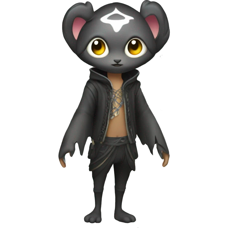 an edgy cute kawaii vernid-fionbri with splash patterns full body emoji