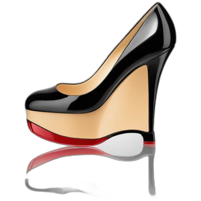 One WEDGE heel LOUBOUTIN black PATENT emoji