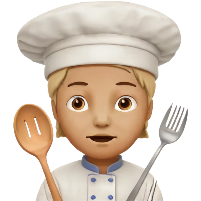A box with fork and spoon and he looks crazy  emoji
