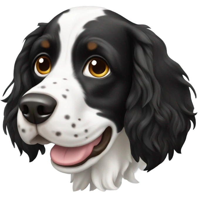 Black and white spotted springer spaniel emoji