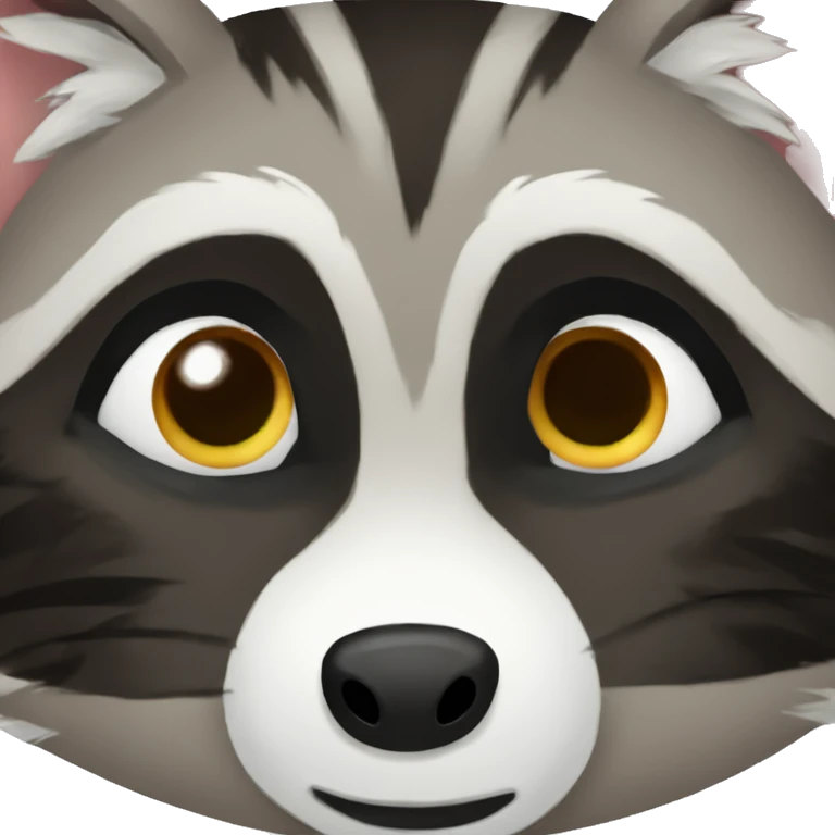 Raccoon heart eyes emoji