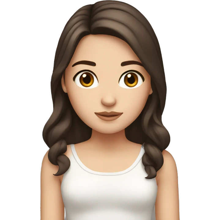 Brunette white girl with brown eyes emoji