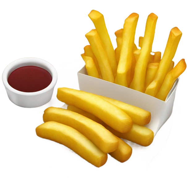 une assiette de frites, avec des brochettes, et du riz jaune emoji