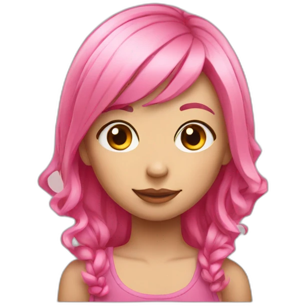 Pink hair girl emoji