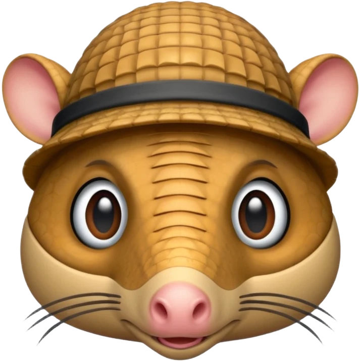 Armadillo face with incognito hat emoji