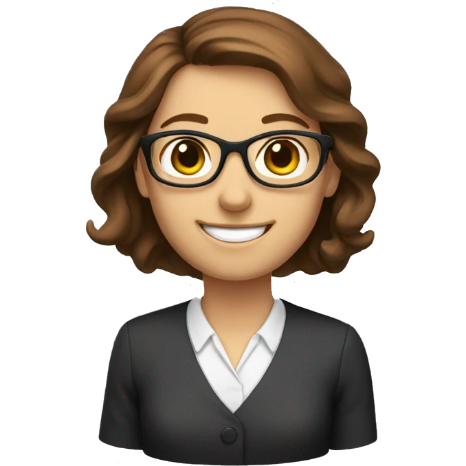 brown haired smiling teacher emoji
