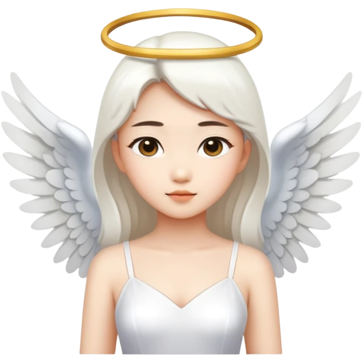 Asian angel in white dress emoji