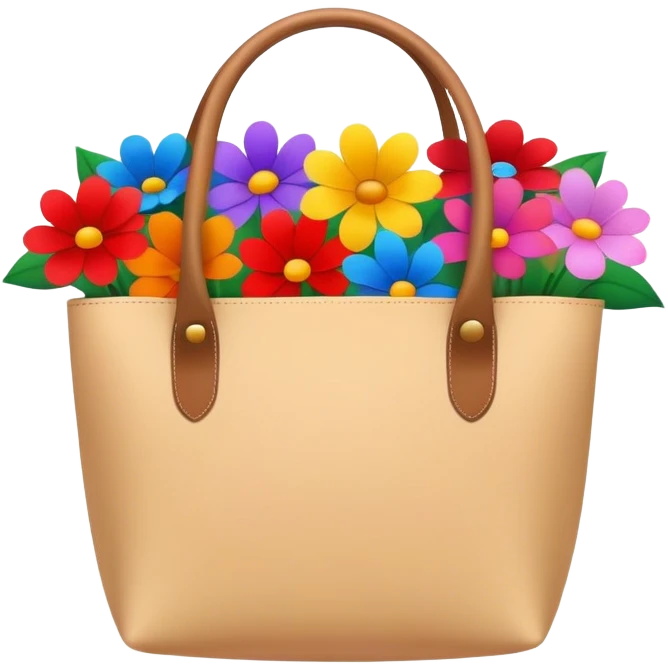 tote bag with flowers emoji