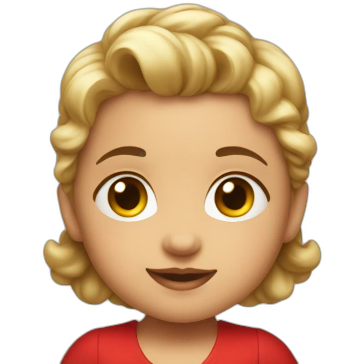 Baby with red dress Hello Quity emoji