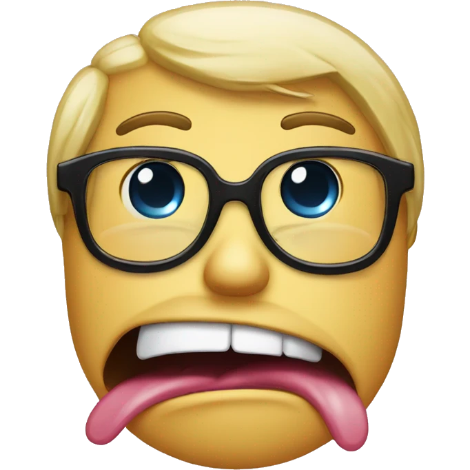 nerd emoji with tongue out crying emoji