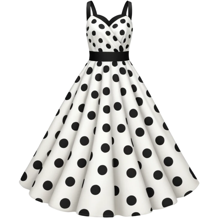 White dress with black polka dots emoji